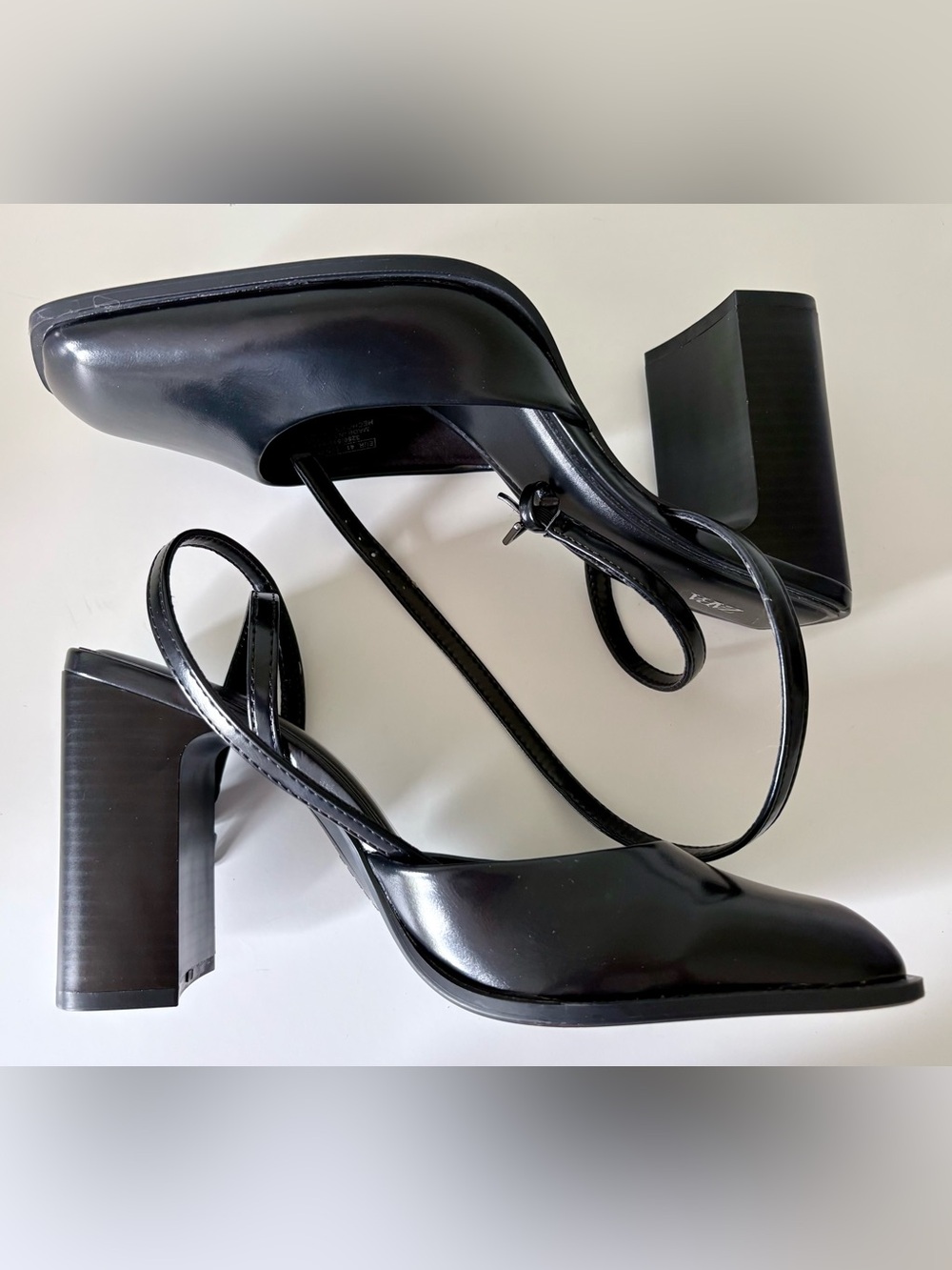 Zara Black Block Heels